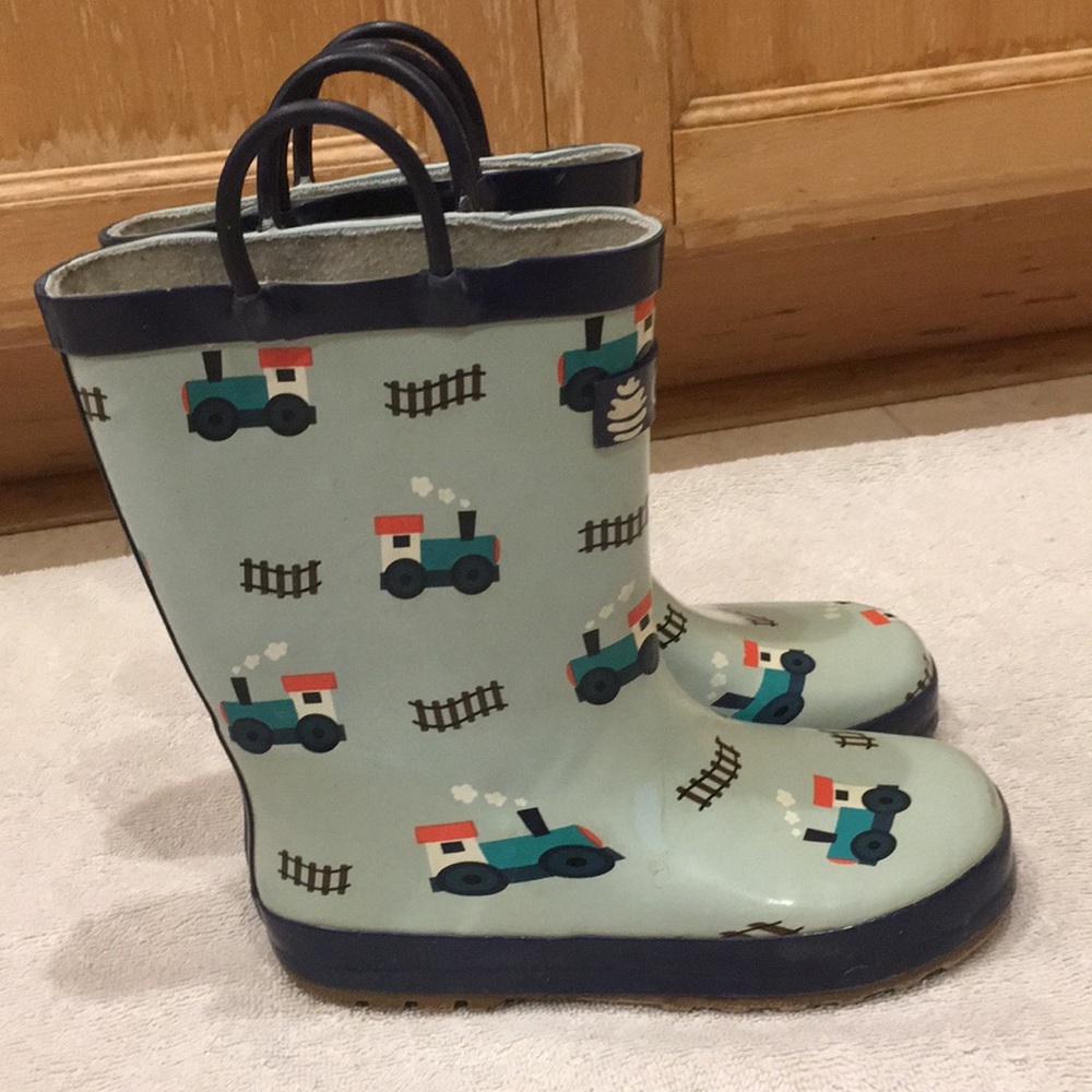 Boys’ Oaki Train & Tracks Rainboots